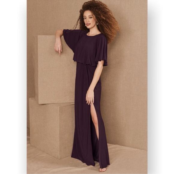NWT BHLDN Lena Flutter Sleeve Jersey Maxi Dress Gown Size 2 - Picture 1 of 9